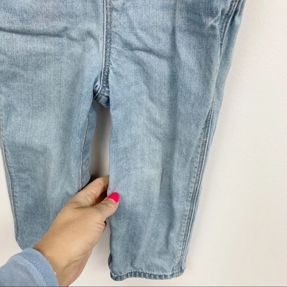 Osh Kosh Denim Overalls with pink heart Sz 24M